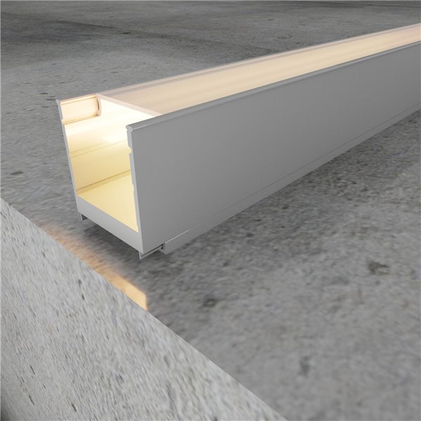 Profilé de surface MINLED de 2 mètres, complet avec embouts et diffuseur, 35x37,5 mm (LM3368)