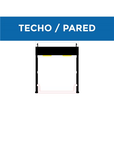 Profilé de surface MINLED de 2 mètres, complet avec embouts et diffuseur, 35x37,5 mm (LM3368)