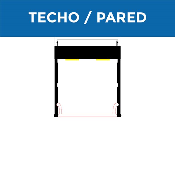 Perfil de superfície MINLED de 2 metros, completo com tampas de extremidade e difusor, 35x37,5mm (LM3368)