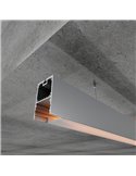 Perfil suspenso com canaleta FINT de 2 metros, com tampas de extremidade e difusor, 35x66mm (LM3367)