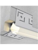 Profilé encastré architectural NISEN de 2 mètres pour angle de mur, avec embouts et diffuseur 50x20mm (LM3354)