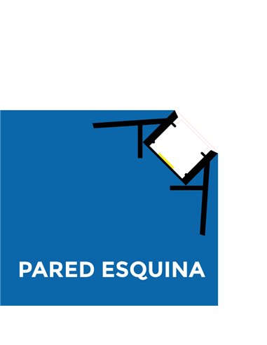 Profilé encastré architectural NISEN de 2 mètres pour angle de mur, avec embouts et diffuseur 50x20mm (LM3354)