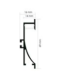 Perfil empotrable de pared con estructura de aluminio SWINSUIT 2 metros, 16x69mm (LM3352)