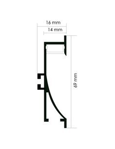 Perfil empotrable de pared con estructura de aluminio SWINSUIT 2 metros, 16x69mm (LM3352) 2
