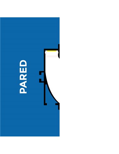Perfil empotrable de pared con estructura de aluminio SWINSUIT 2 metros, 16x69mm (LM3352)