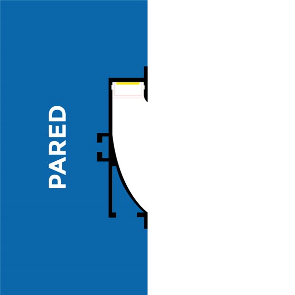 Profilé mural encastré SWINSUIT de 2 mètres avec structure en aluminium, 16x69mm (LM3352)