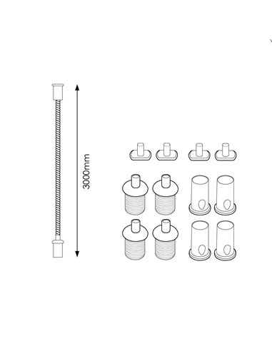 Colgadores para carril y para perfiles colgantes de tiras LED, 3 metros (LM3263)