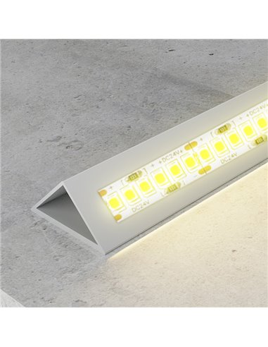 Profilé d'angle triangulaire en aluminium (45º) 2 mètres, 16x11mm (LM3050)