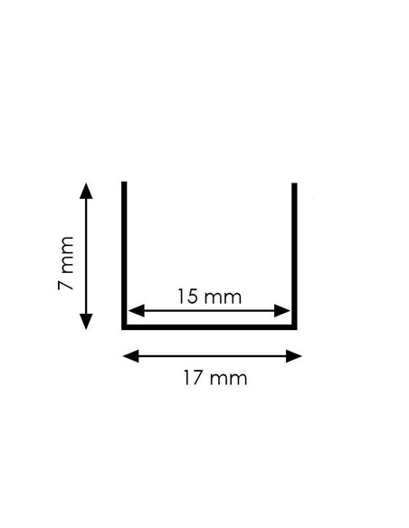 Perfil de superficie en PC FAST 2 metros, 17x15mm (LM3052)
