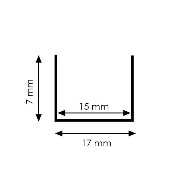 Perfil de superficie en PC FAST 2 metros, 17x15mm (LM3052)