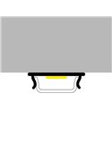 Perfil de superficie para tiras LED FLEXIBLE aluminio con difusor y accesorios 2 metros, 18x7mm