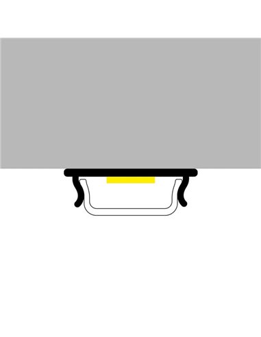 Perfil de superficie para tiras LED FLEXIBLE aluminio con difusor y accesorios 2 metros, 18x7mm