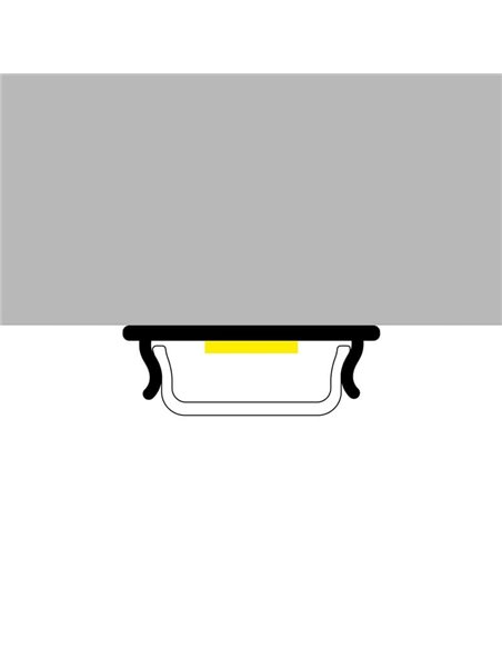 Perfil de superficie para tiras LED FLEXIBLE aluminio con difusor y accesorios 2 metros, 18x7mm