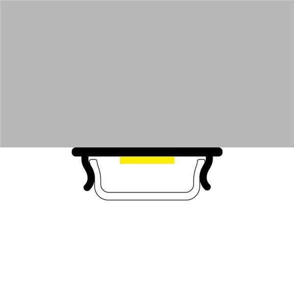 Perfil de superfície para fitas de LED flexíveis, em alumínio, com difusor e acessórios, 2 metros, 18x7mm