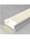 Perfil de superficie para tiras LED FLEXIBLE aluminio con difusor y accesorios 2 metros, 18x7mm