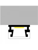 Perfil superficie para tiras LED SLIM aluminio con difusor y accesorios 2 metros, 12x7,5mm