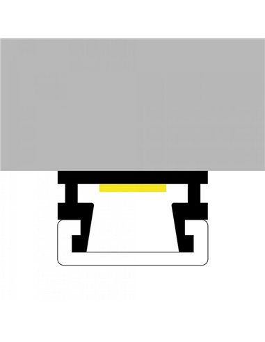 Perfil superficie para tiras LED SLIM aluminio con difusor y accesorios 2 metros, 12x7,5mm