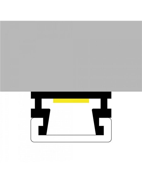 Perfil superficie para tiras LED SLIM aluminio con difusor y accesorios 2 metros, 12x7,5mm