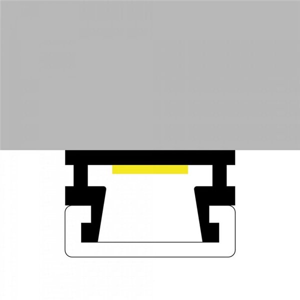 Perfil superficie para tiras LED SLIM aluminio con difusor y accesorios 2 metros, 12x7,5mm