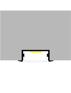 Perfil empotrable para tiras LED LONG aluminio con difusor y accesorios 2 metros, 30,3x9,8mm 2