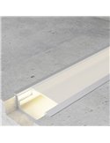 Perfil empotrable para tiras LED LONG aluminio con difusor y accesorios 2 metros, 30,3x9,8mm