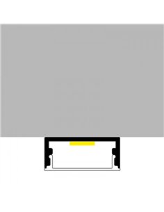 Perfil superficie para tiras LED MINIM aluminio con difusor y accesorios 2 metros, 23,5x9,8mm 2