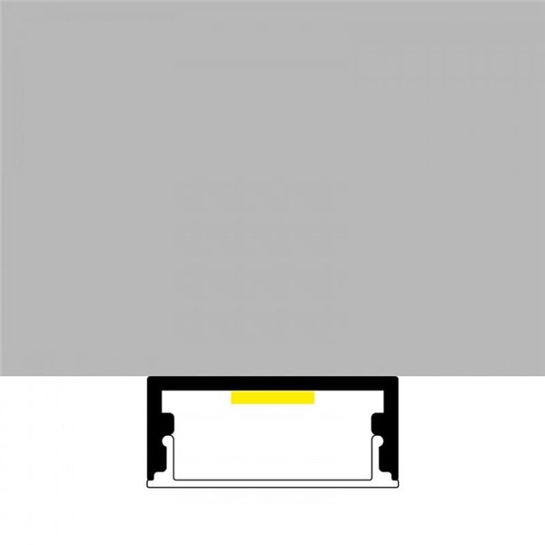 Perfil de alumínio MINIM para fitas de LED com difusor e acessórios, 2 metros, 23,5 x 9,8 mm