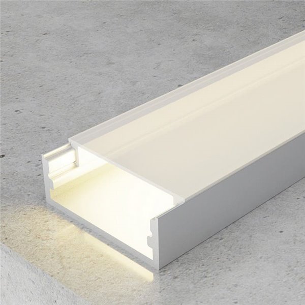Perfil superficie para tiras LED MINIM aluminio con difusor y accesorios 2 metros, 23,5x9,8mm