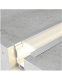 Perfil embutido para fitas de LED LIVE, em alumínio com difusor e acessórios, 2 metros, 24x19mm