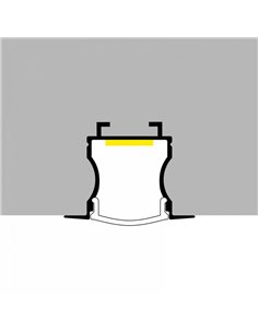 Perfil empotrable para tiras LED LIVE aluminio con difusor y accesorios 2 metros, 24x19mm 2