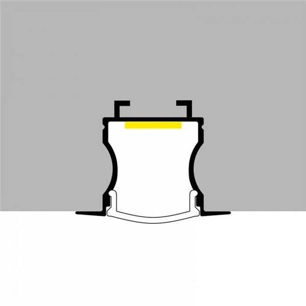 Profilé encastré pour rubans LED LIVE, en aluminium avec diffuseur et accessoires, 2 mètres, 24 x 19 mm