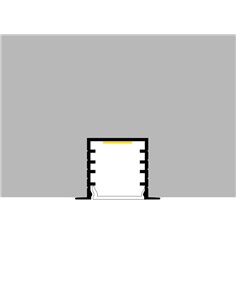 Profilé encastré TUED pour rubans LED, en aluminium avec diffuseur et accessoires, 2 mètres, 23 x 14,5 mm 2