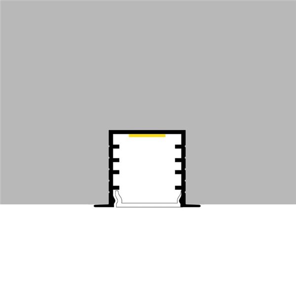 Profilé encastré TUED pour rubans LED, en aluminium avec diffuseur et accessoires, 2 mètres, 23 x 14,5 mm