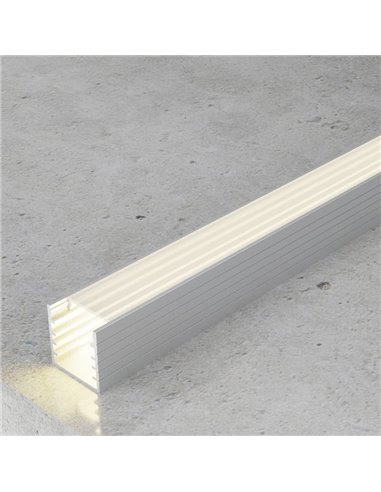 Perfil de alumínio JESF para fitas de LED com difusor e acessórios, 2 metros, 14,5 x 14,5 mm