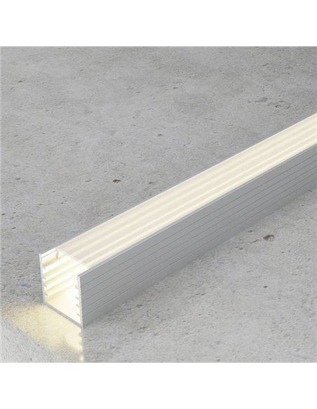 Perfil superficie para tiras LED JESF aluminio con difusor y accesorios 2 metros, 14,5x14,5mm