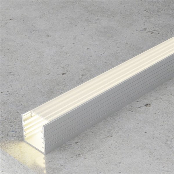 Perfil superficie para tiras LED JESF aluminio con difusor y accesorios 2 metros, 14,5x14,5mm