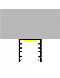 Perfil superficie para tiras LED JESF aluminio con difusor y accesorios 2 metros, 14,5x14,5mm 2