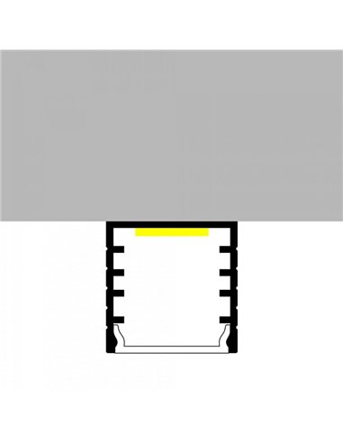 Perfil de alumínio JESF para fitas de LED com difusor e acessórios, 2 metros, 14,5 x 14,5 mm
