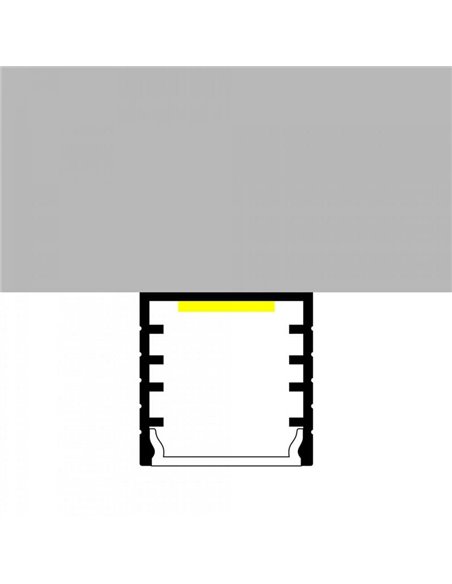 Perfil de alumínio JESF para fitas de LED com difusor e acessórios, 2 metros, 14,5 x 14,5 mm