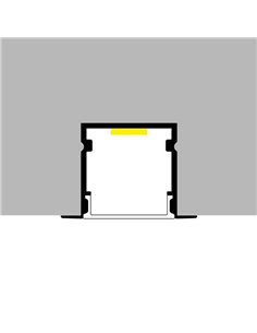 Profilé de surface en aluminium SINCA pour rubans LED avec diffuseur et accessoires, 2 mètres, 19 x 8 mm 2