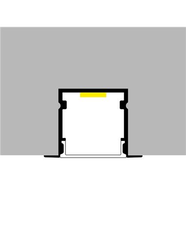 Profilé de surface en aluminium SINCA pour rubans LED avec diffuseur et accessoires, 2 mètres, 19 x 8 mm