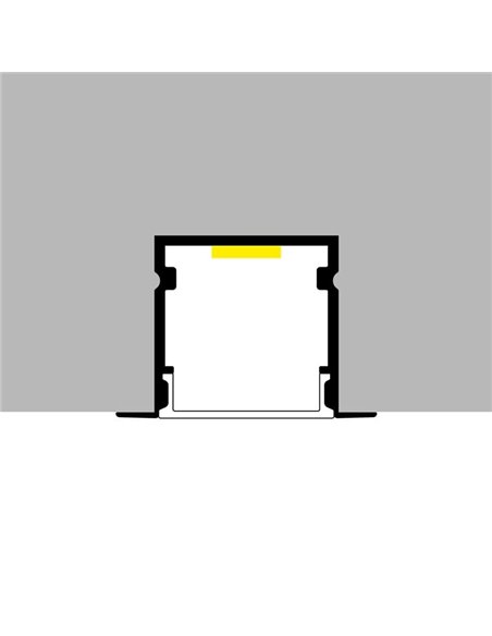 Perfil de alumínio SINCA para fitas de LED com difusor e acessórios, 2 metros, 19x8mm