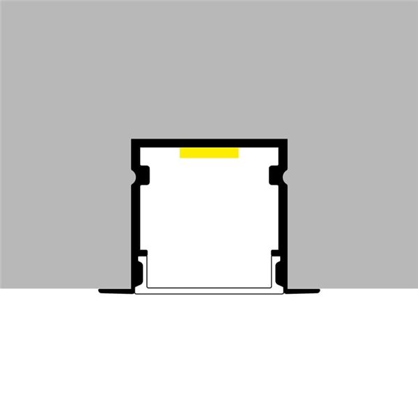 Profilé de surface en aluminium SINCA pour rubans LED avec diffuseur et accessoires, 2 mètres, 19 x 8 mm