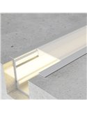Perfil superficie para tiras LED SINCA aluminio con difusor y accesorios 2 metros, 19x8mm