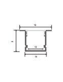 Perfil superficie para tiras LED SINCA aluminio con difusor y accesorios 2 metros, 19x8mm