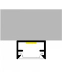 Perfil superficie para tiras LED STRUSH aluminio con difusor y accesorios 2 metros, 8,8x14,4mm
