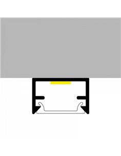 Perfil superficie para tiras LED STRUSH aluminio con difusor y accesorios 2 metros, 8,8x14,4mm 2