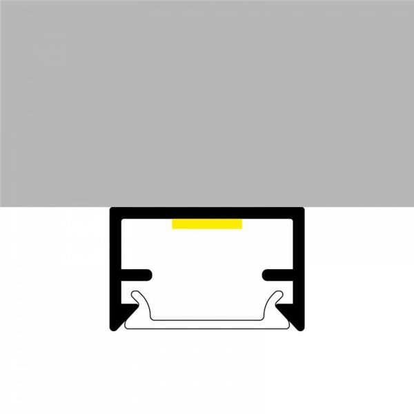 Perfil superficie para tiras LED STRUSH aluminio con difusor y accesorios 2 metros, 8,8x14,4mm