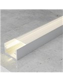Perfil superficie para tiras LED STRUSH aluminio con difusor y accesorios 2 metros, 8,8x14,4mm