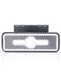 Galibo delantero LED y reflectante rectangular blanco con logo luminoso was y soportes 12V-24V A IA W254